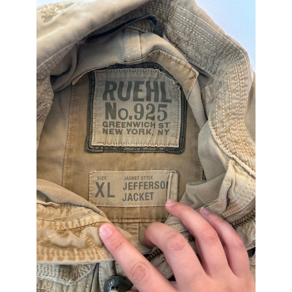 Ruehl No 925 Jefferson Jacket Mens XL Tan Cotton Canvas Military Field Coat - Picture 4 of 6